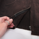 Canvas Waxed Denim Jacket - Dark Brown
