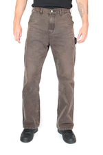 Canvas Waxed Denim Carpenter Jean - Brown