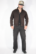 Canvas Waxed Denim Jacket - Dark Brown