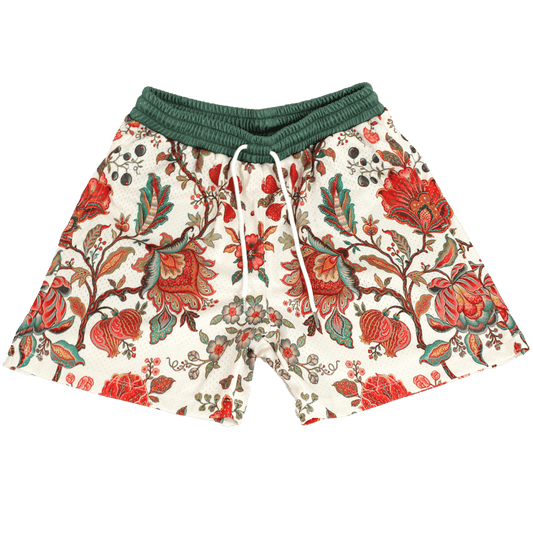 Summer Floral Shorts - Cream